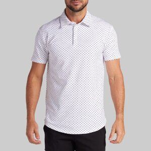 Bylt Basics - Drop-Cut: LUX Dotted Polo - White-Black / M